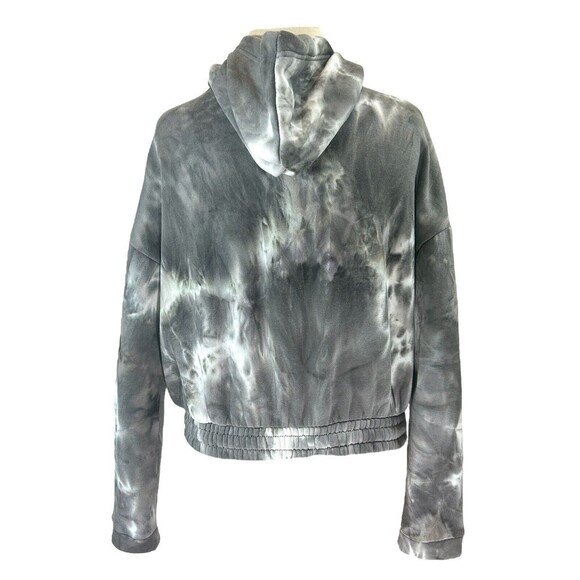 Cult Favorite Hoodie Womens Medium Grey Tie Dye Pullover Rose Graphic Print - Picture 3 of 9